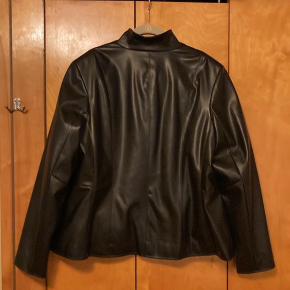 Cole Haan Faux Leather Black Moto Jacket - Brand New W/O Tags - Picture 5 of 5